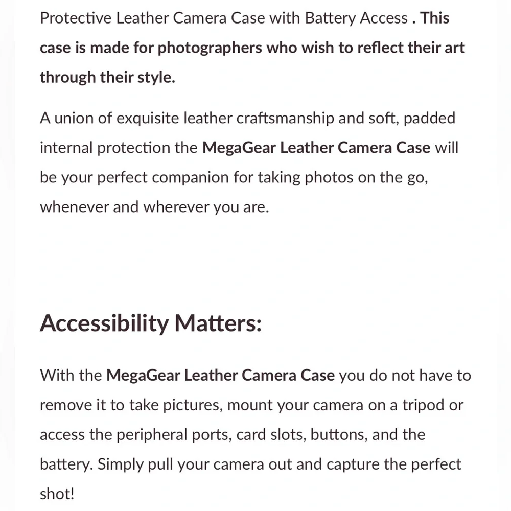 Mega Gear Genuine Leather Ever Ready Camera Case